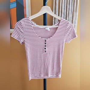 Crop Stretchy Striped Top